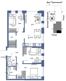 Квартира 77,5 м², 4-комнатная - изображение 1