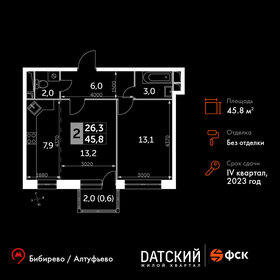 Квартира 45,8 м², 2-комнатная - изображение 1