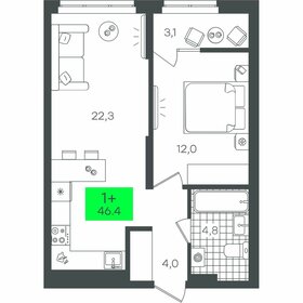 45 м², 1-комнатная квартира 5 000 000 ₽ - изображение 58