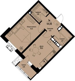 Квартира 44,8 м², 1-комнатная - изображение 1