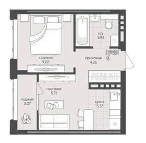 Квартира 31,4 м², 1-комнатная - изображение 1