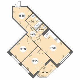 60,1 м², 3-комнатная квартира 9 500 000 ₽ - изображение 69