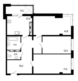 87,3 м², 3-комнатная квартира 13 531 500 ₽ - изображение 10