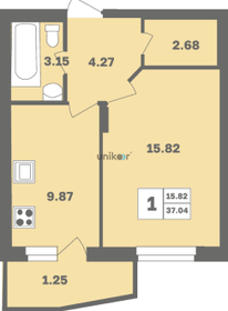 Квартира 37 м², 1-комнатная - изображение 4