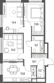 84,4 м², 3-комнатная квартира 22 998 548 ₽ - изображение 53