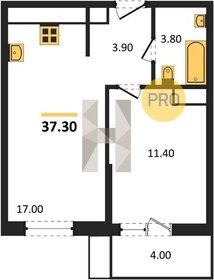 Квартира 37,3 м², 1-комнатная - изображение 1