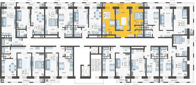 60,6 м², 2-комнатная квартира 8 350 680 ₽ - изображение 17