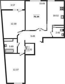 Квартира 70,3 м², 3-комнатная - изображение 1