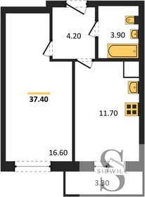 Квартира 37,3 м², 1-комнатная - изображение 1