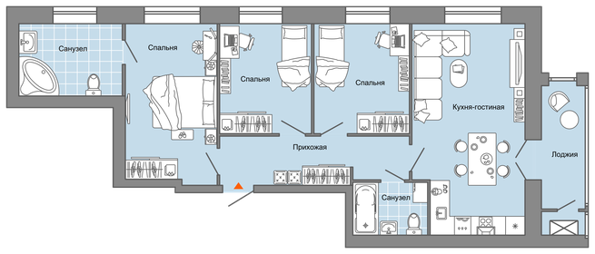 Квартира 86 м², 4-комнатная - изображение 1