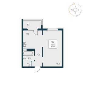 40,9 м², 1-комнатная квартира 4 350 000 ₽ - изображение 64