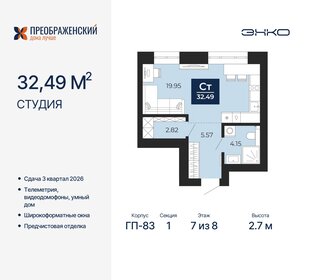 Квартира 32,5 м², студия - изображение 1