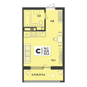 21 м², квартира-студия 3 060 342 ₽ - изображение 103