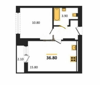 Квартира 36,8 м², 2-комнатная - изображение 1