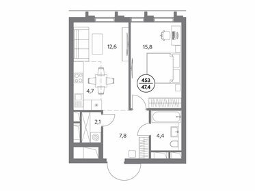 45,2 м², 1-комнатная квартира 22 193 200 ₽ - изображение 33