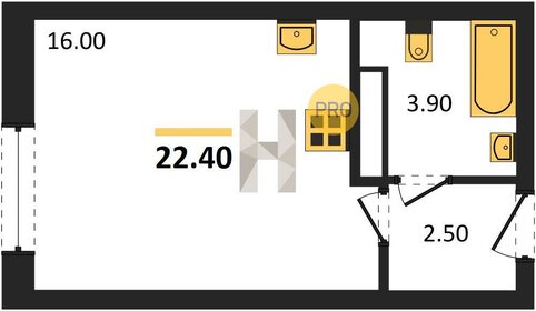 Квартира 22,4 м², студия - изображение 1