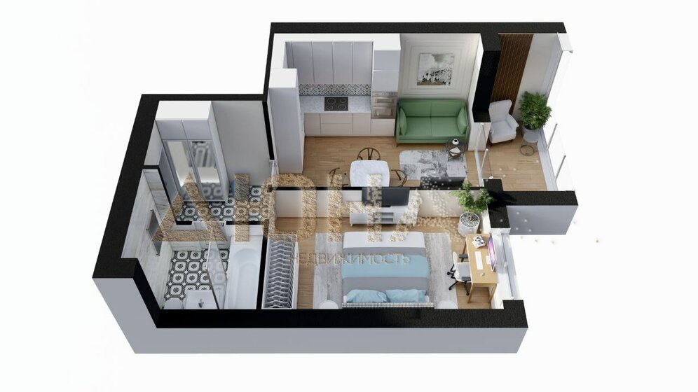 36,1 м², 1-комнатная квартира 3 787 350 ₽ - изображение 1
