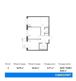 56,2 м², 2-комнатная квартира 10 371 197 ₽ - изображение 9