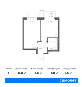 Квартира 35,2 м², 1-комнатная - изображение 1