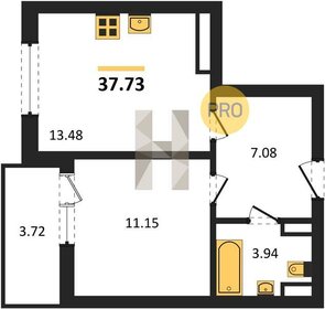 Квартира 37,7 м², 1-комнатная - изображение 1