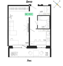 38,6 м², 1-комнатная квартира 5 584 555 ₽ - изображение 21