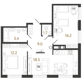69,5 м², 3-комнатная квартира 11 500 000 ₽ - изображение 127