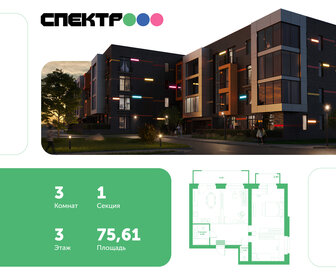 Квартира 75,6 м², 3-комнатная - изображение 1