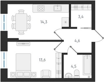 Квартира 40,4 м², 1-комнатная - изображение 1