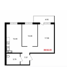 Квартира 62,6 м², 3-комнатная - изображение 5