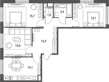 94,5 м², 4-комнатная квартира 26 000 000 ₽ - изображение 72
