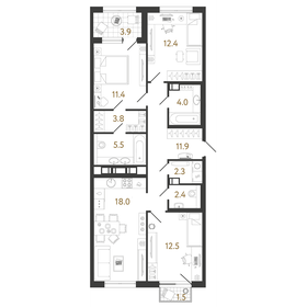 Квартира 84,2 м², 3-комнатная - изображение 1