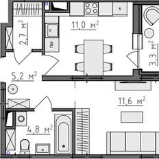 Квартира 37 м², 1-комнатная - изображение 2