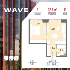 32,9 м², 1-комнатная квартира 14 363 185 ₽ - изображение 36