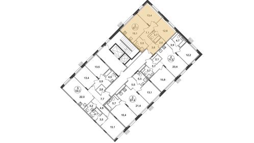 Квартира 67,1 м², 2-комнатная - изображение 2