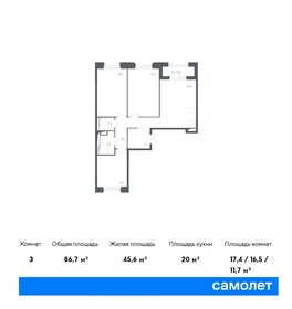 104,6 м², 3-комнатная квартира 23 363 044 ₽ - изображение 7