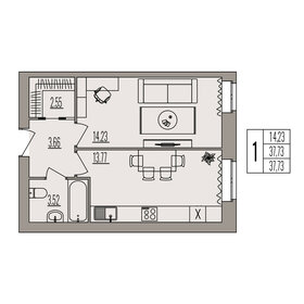 46,9 м², 1-комнатная квартира 5 150 000 ₽ - изображение 58