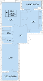 59 м², 2-комнатная квартира 6 950 000 ₽ - изображение 23