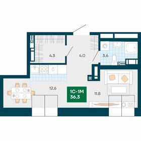 37 м², 1-комнатная квартира 4 750 000 ₽ - изображение 62