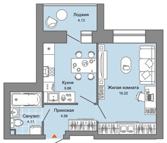 38 м², 1-комнатная квартира 3 879 625 ₽ - изображение 18