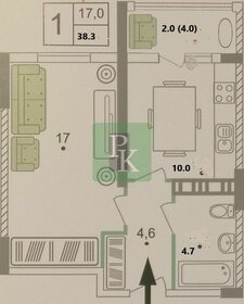 Квартира 36,3 м², 1-комнатная - изображение 1