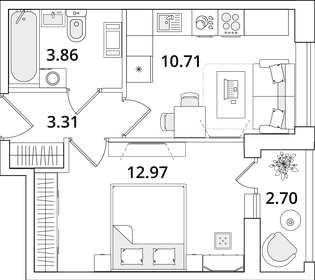 34 м², 1-комнатная квартира 9 500 000 ₽ - изображение 63