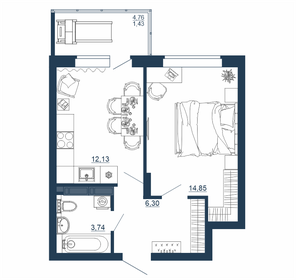 41 м², 1-комнатная квартира 4 500 000 ₽ - изображение 41
