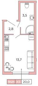 20 м², апартаменты-студия 7 650 000 ₽ - изображение 1