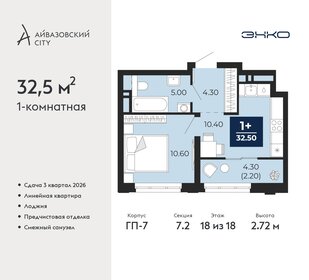 Квартира 32,5 м², 1-комнатная - изображение 1