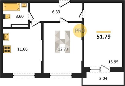 Квартира 51,8 м², 2-комнатная - изображение 1