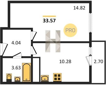 Квартира 33,6 м², 1-комнатная - изображение 1