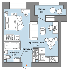 31 м², квартира-студия 3 359 565 ₽ - изображение 9