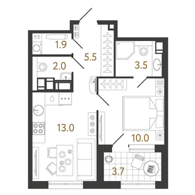 35,9 м², 1-комнатная квартира 12 703 872 ₽ - изображение 22