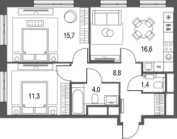 73,1 м², 3-комнатная квартира 22 500 000 ₽ - изображение 76