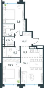 Квартира 70,6 м², 3-комнатная - изображение 1